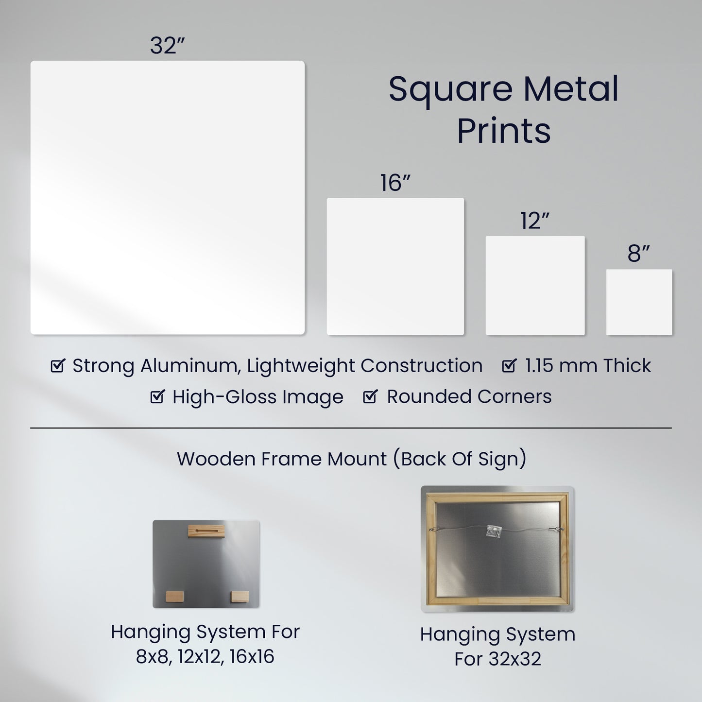 Custom Photo Metal Wall Art – Personalized High Gloss Aluminum Print Gift