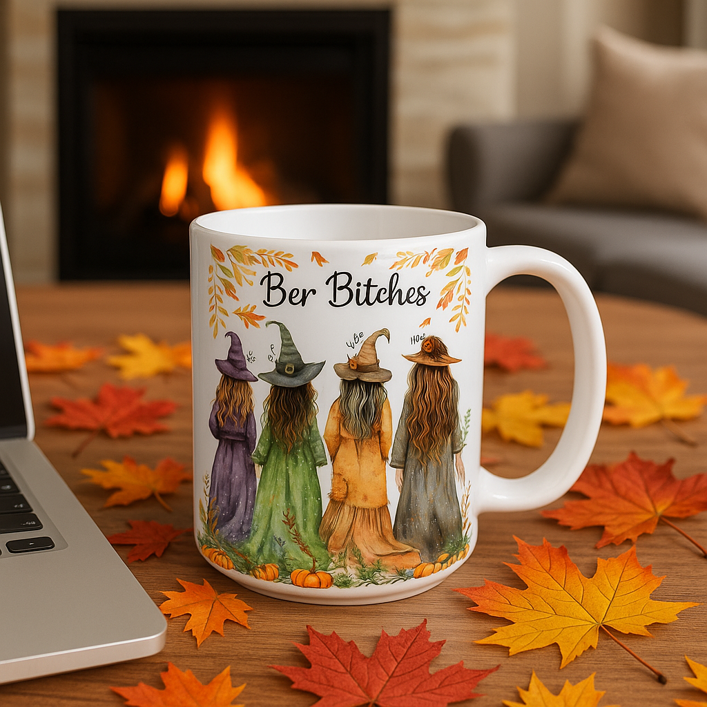 Fall Besties Mug - Customizable Autumn Witch Friends 15oz