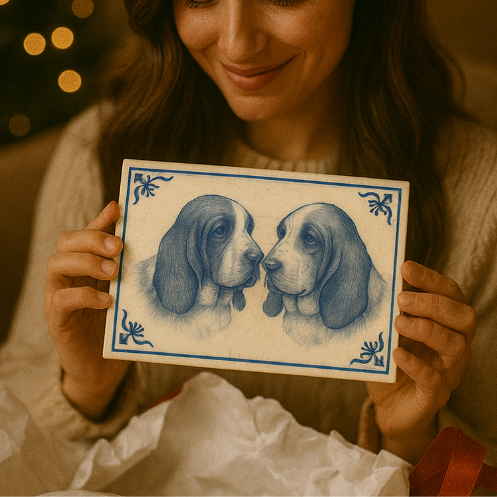 Personalized Delft Tile | Custom Pet Photo Ceramic Tile (Portrait or Landscape)