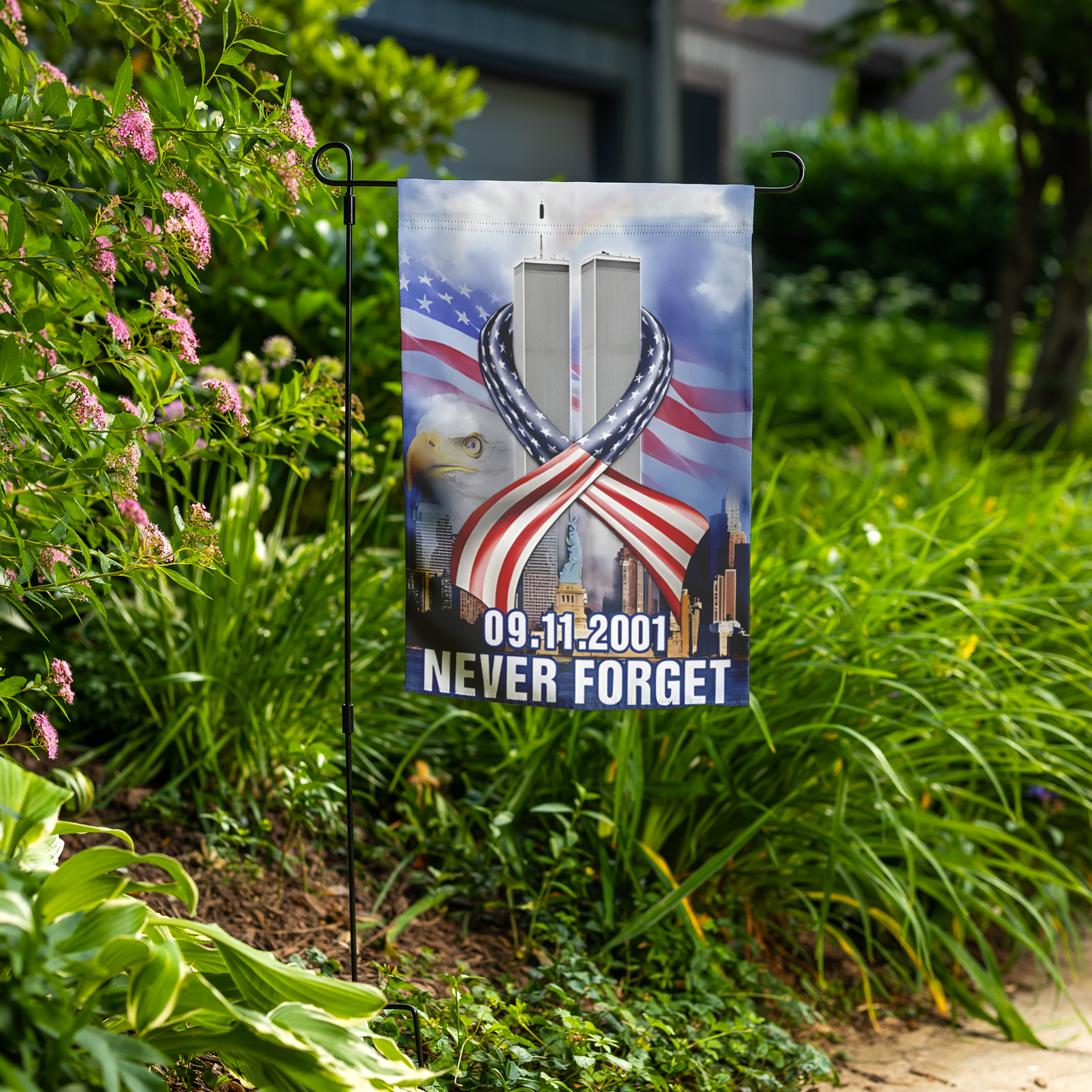 9.11.2001 Never Forget - September 11th Remembrance Double Sided Yard Flag