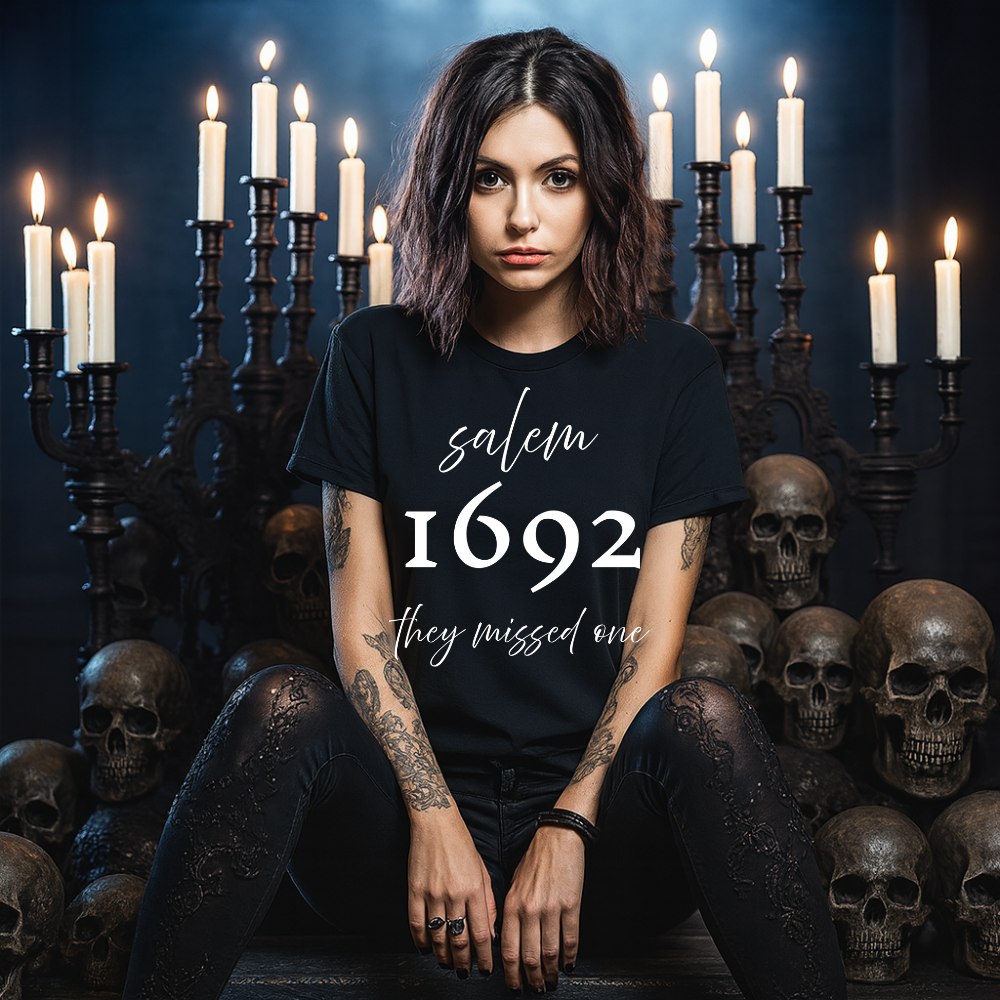 Salem 1692 “They Missed One” Unisex Soft Cotton T-Shirt | Funny Witch Trial Halloween Tee