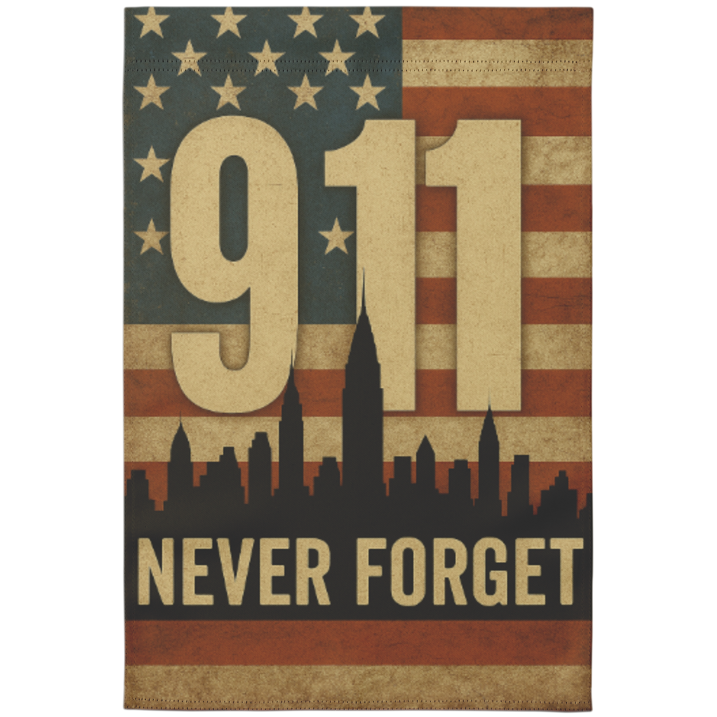 9.11.2001 Never Forget - September 11th Remembrance Double Sided Yard Flag