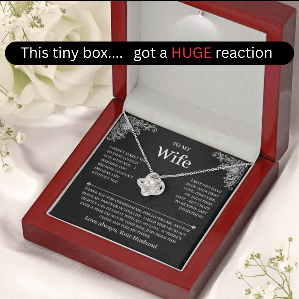 To My Wife Love Knot Necklace Gift for Wife from Husband, Romantic Anniversary Gift, Birthday Gift, Mother's Day Gift for Wife