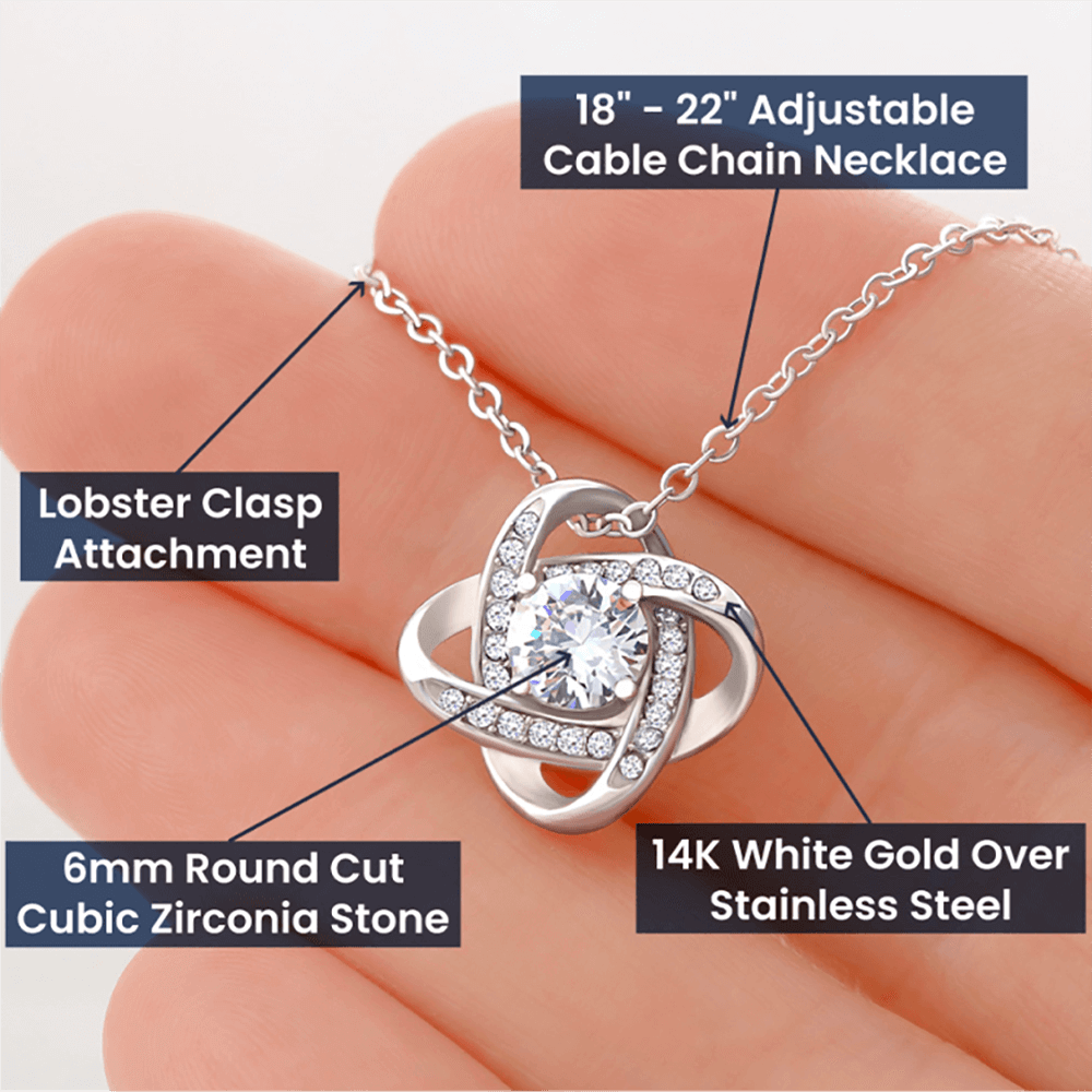 To My Wife Love Knot Necklace Gift for Wife from Husband, Romantic Anniversary Gift, Birthday Gift, Mother's Day Gift for Wife