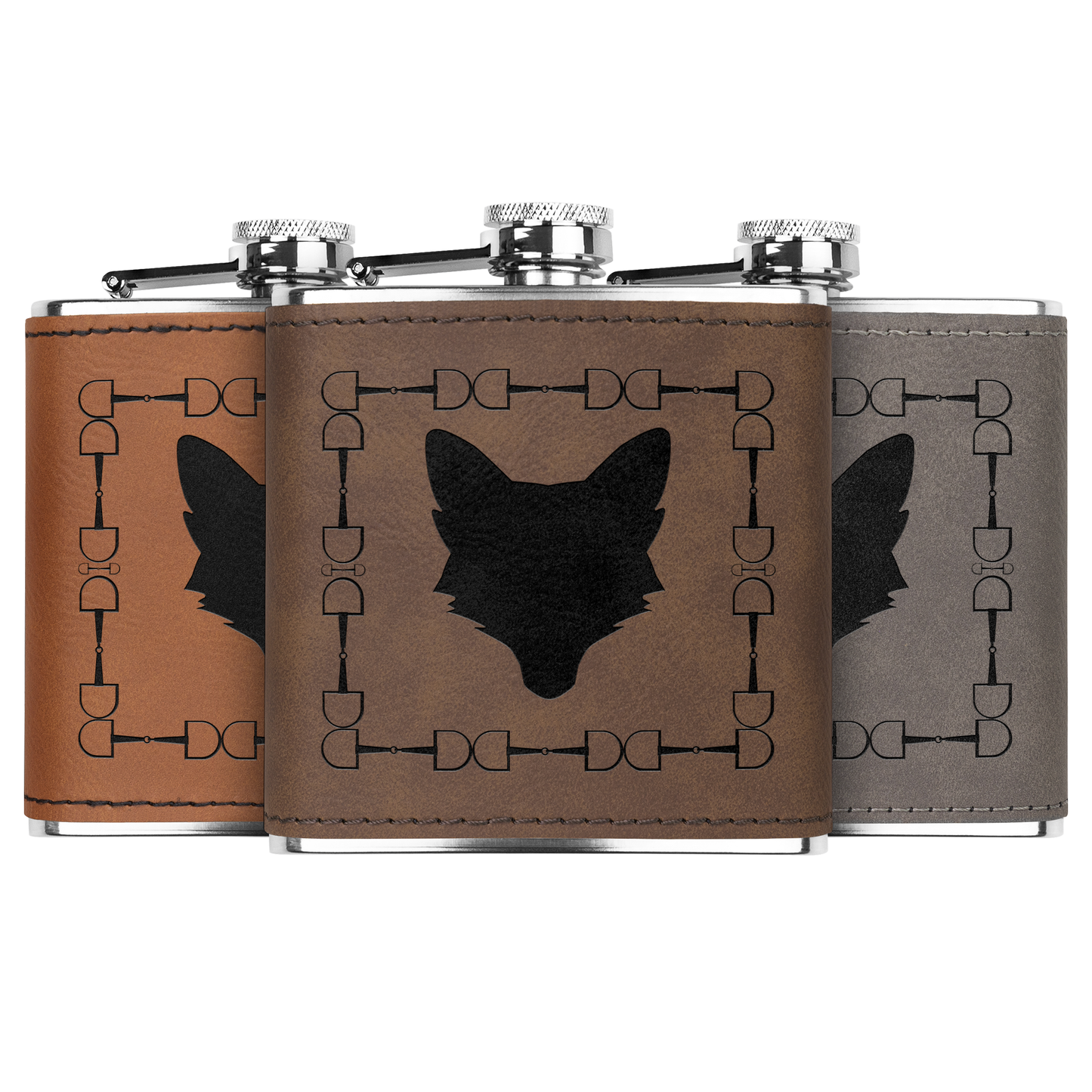 Equestrian | Foxhunting Laser-Engraved Stainless Flask, 6oz