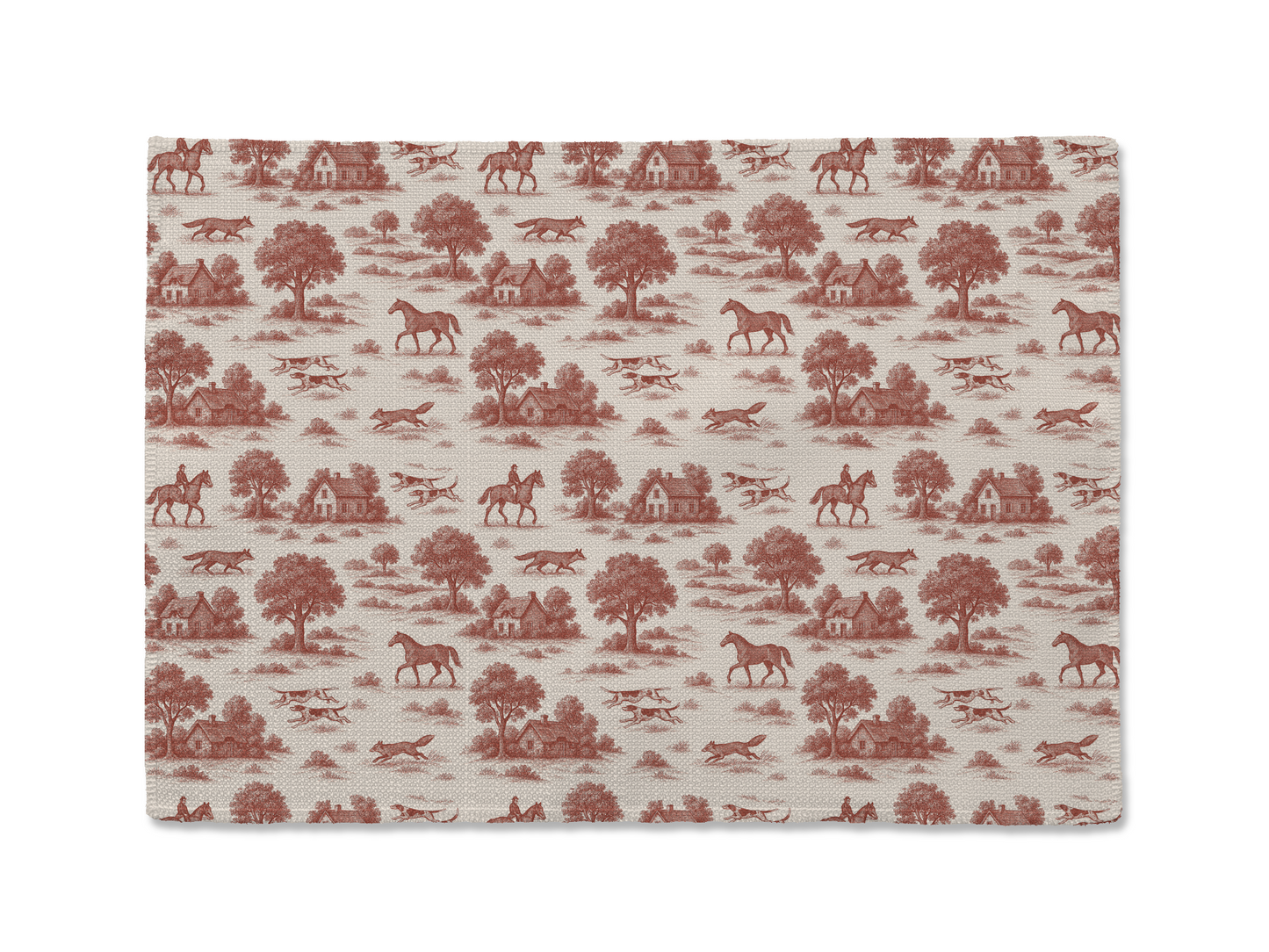Equine Equestrian Toile de Jouy Placemat 12 × 17 | USA Made