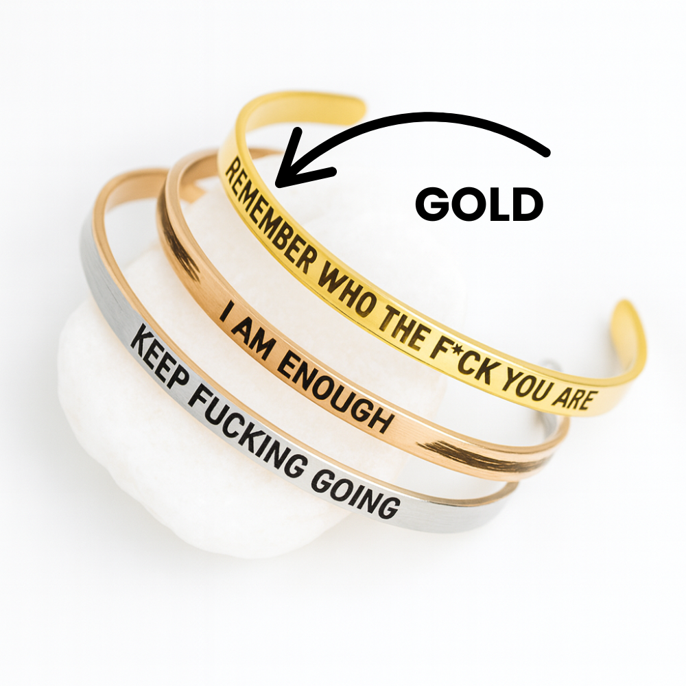 Custom Engraved Stainless Steel Cuff Bracelet – Personalized Text in 18K Gold, Rose Gold or Silver Finish
