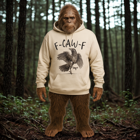 F-CAW-F Funny Crow Hoodie — Unisex Heavy-Blend Halloween Sweatshirt