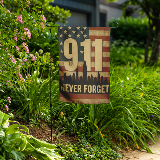 9.11.2001 Never Forget - September 11th Remembrance Double Sided Yard Flag