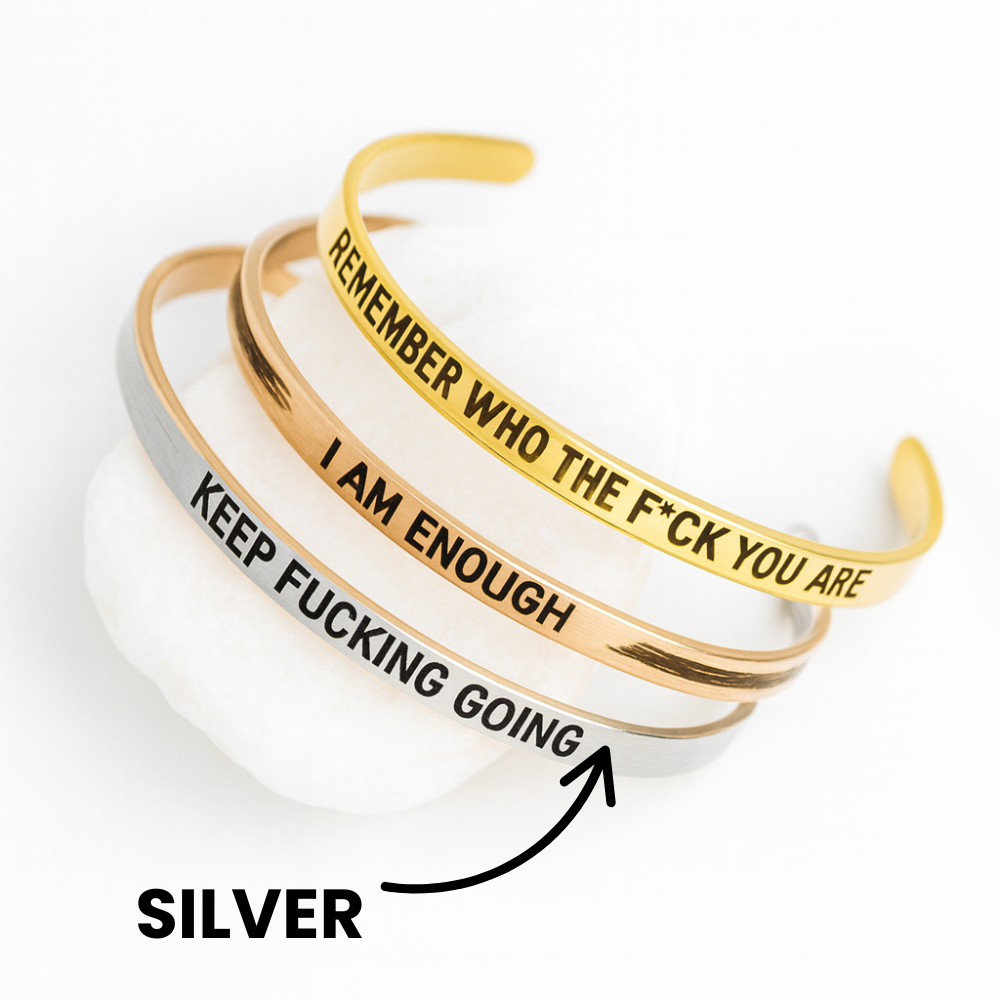 Custom Engraved Stainless Steel Cuff Bracelet – Personalized Text in 18K Gold, Rose Gold or Silver Finish