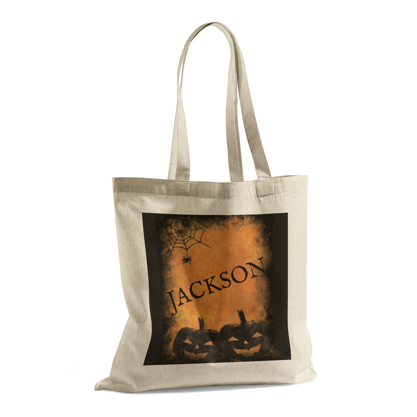 Personalized Cotton Trick or Treat Tote Bag – with 6 Fun Designs
