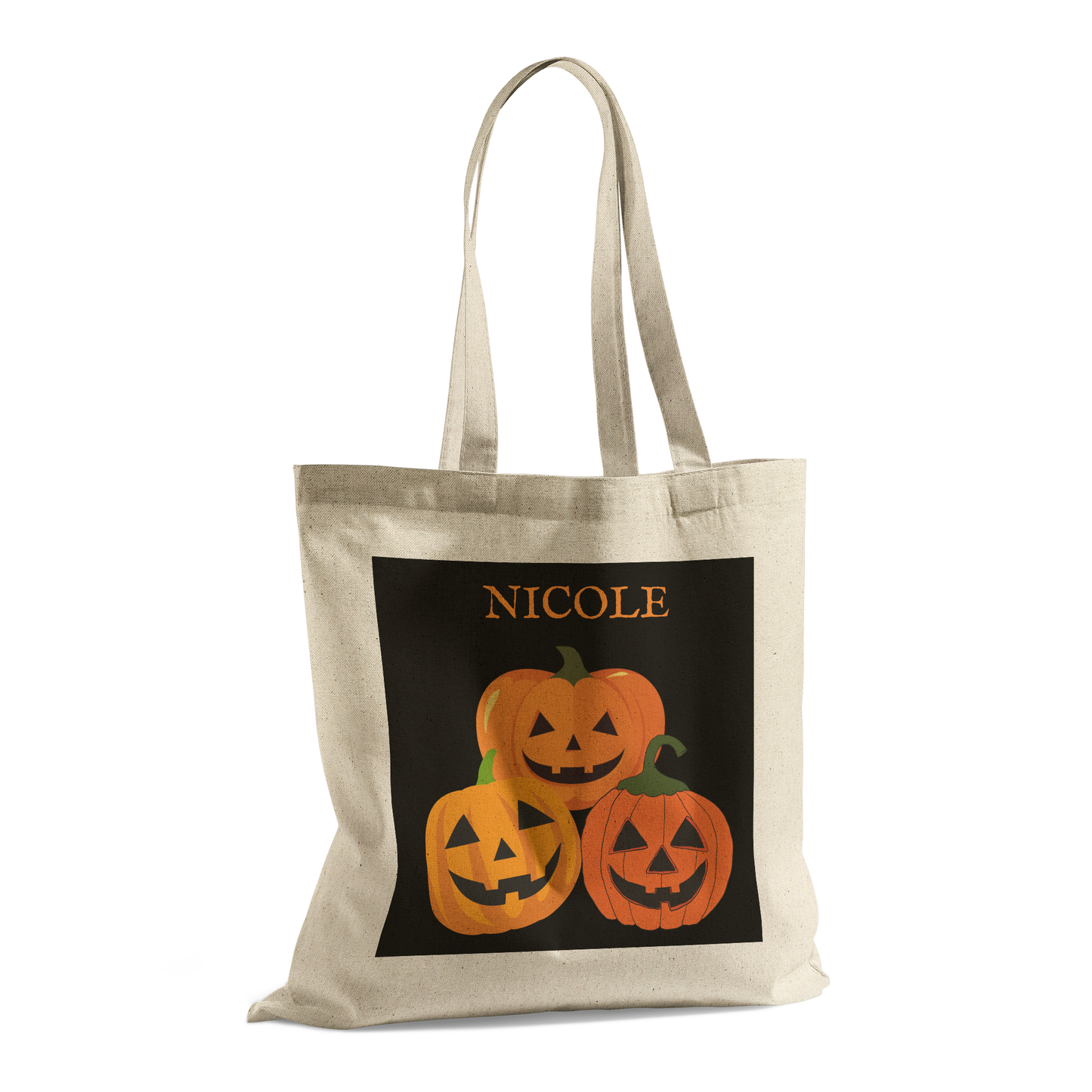 Personalized Cotton Trick or Treat Tote Bag – with 6 Fun Designs
