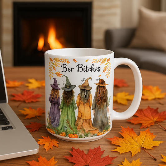 Fall Besties Mug - Customizable Autumn Witch Friends 15oz