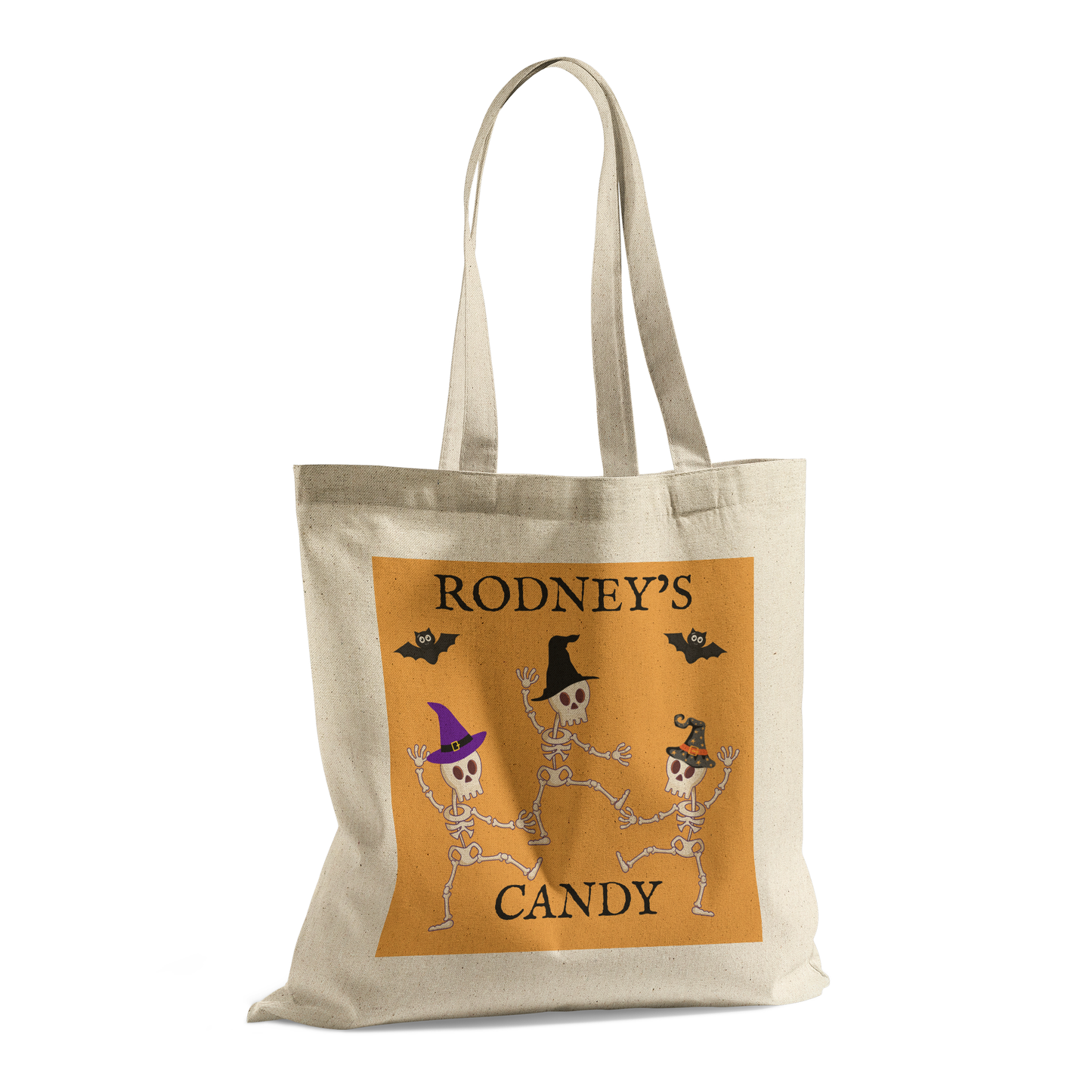 Personalized Cotton Trick or Treat Tote Bag – with 6 Fun Designs