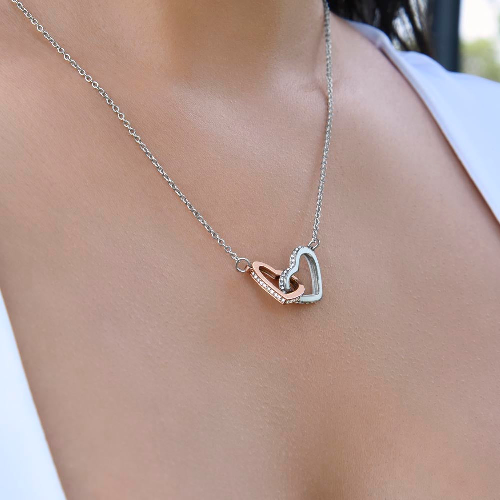 To My Daughter – Interlocking Hearts Necklace - Daughter | Adopted Daughter | StepDaughter | Daughter-in-Law