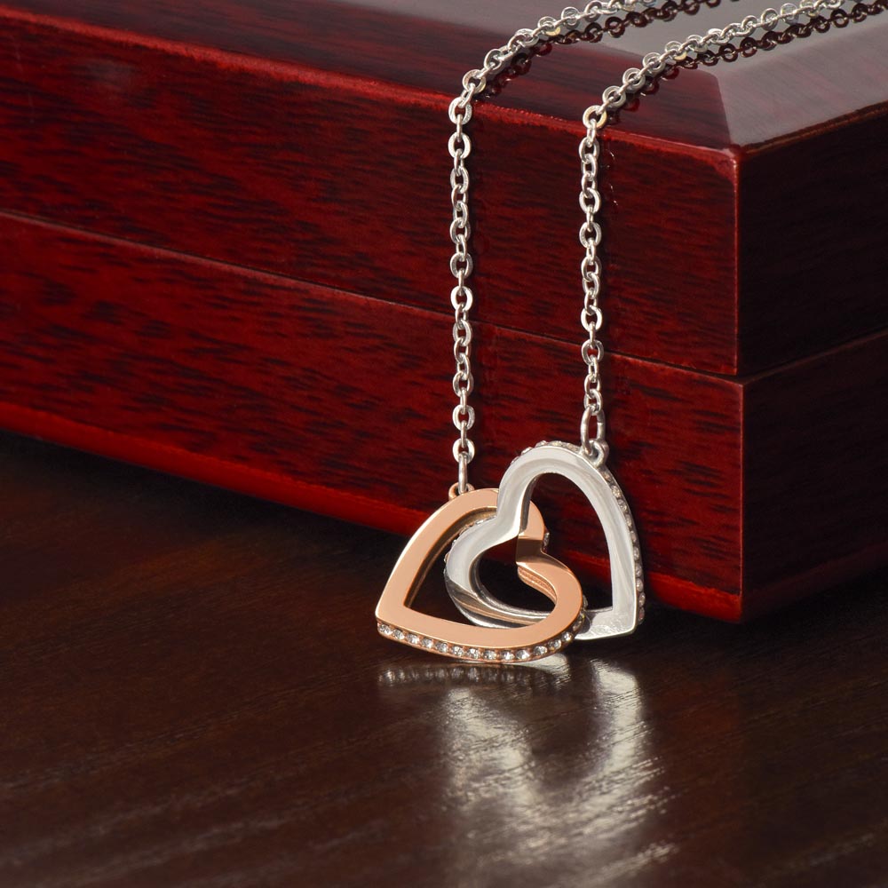 To My Daughter – Interlocking Hearts Necklace - Daughter | Adopted Daughter | StepDaughter | Daughter-in-Law