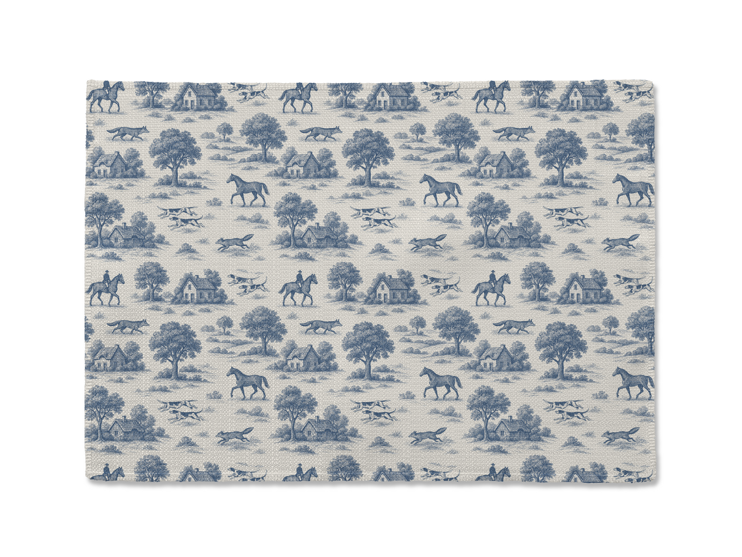 Equine Equestrian Toile de Jouy Placemat 12 × 17 | USA Made