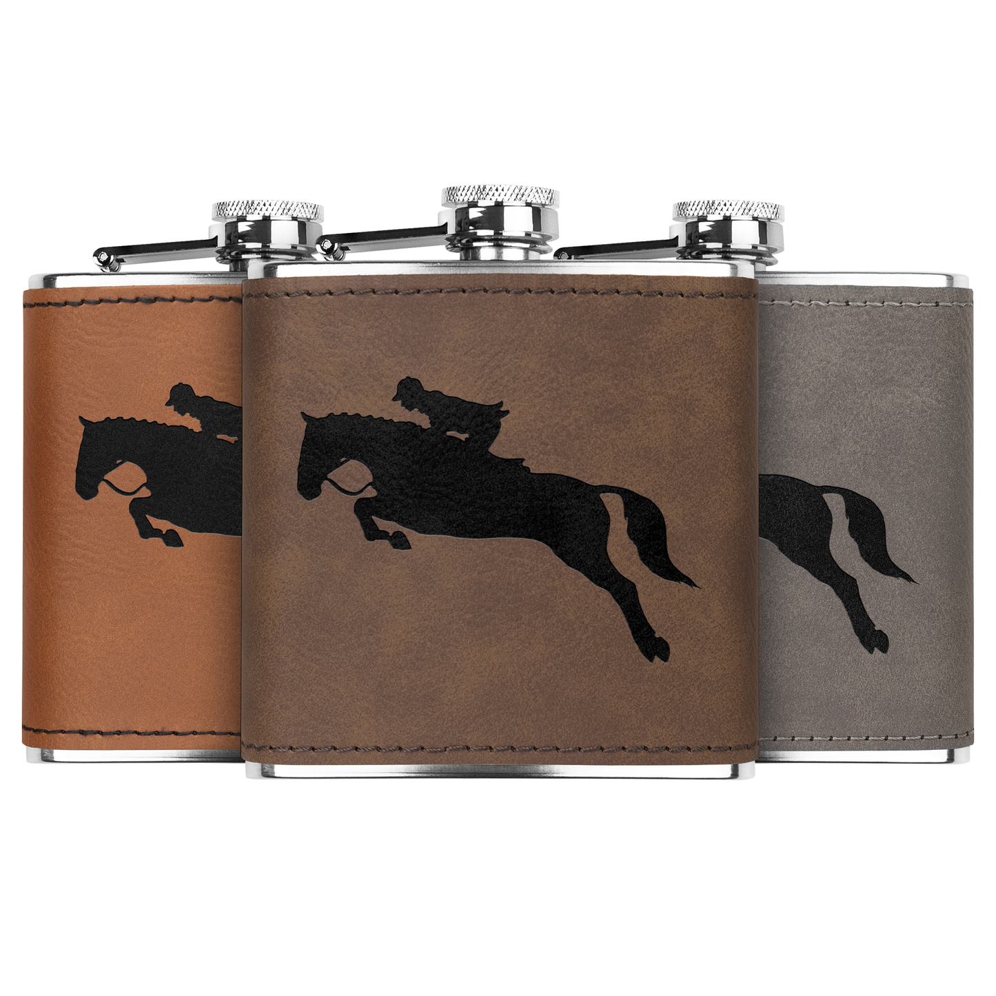 Equestrian | Foxhunting Laser-Engraved Stainless Flask, 6oz