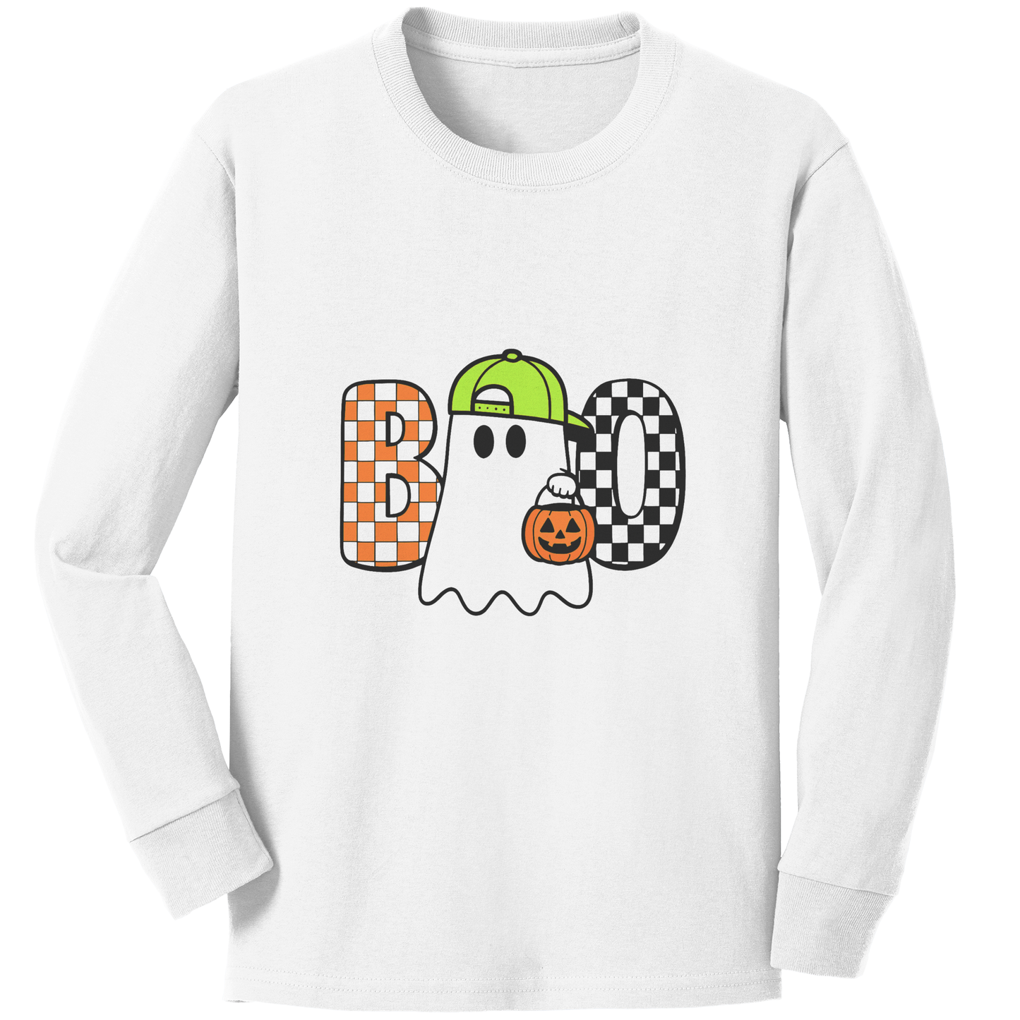 BOO Ghost Kids Halloween T-Shirt – Trick or Treat Graphic Tee (Toddlers)