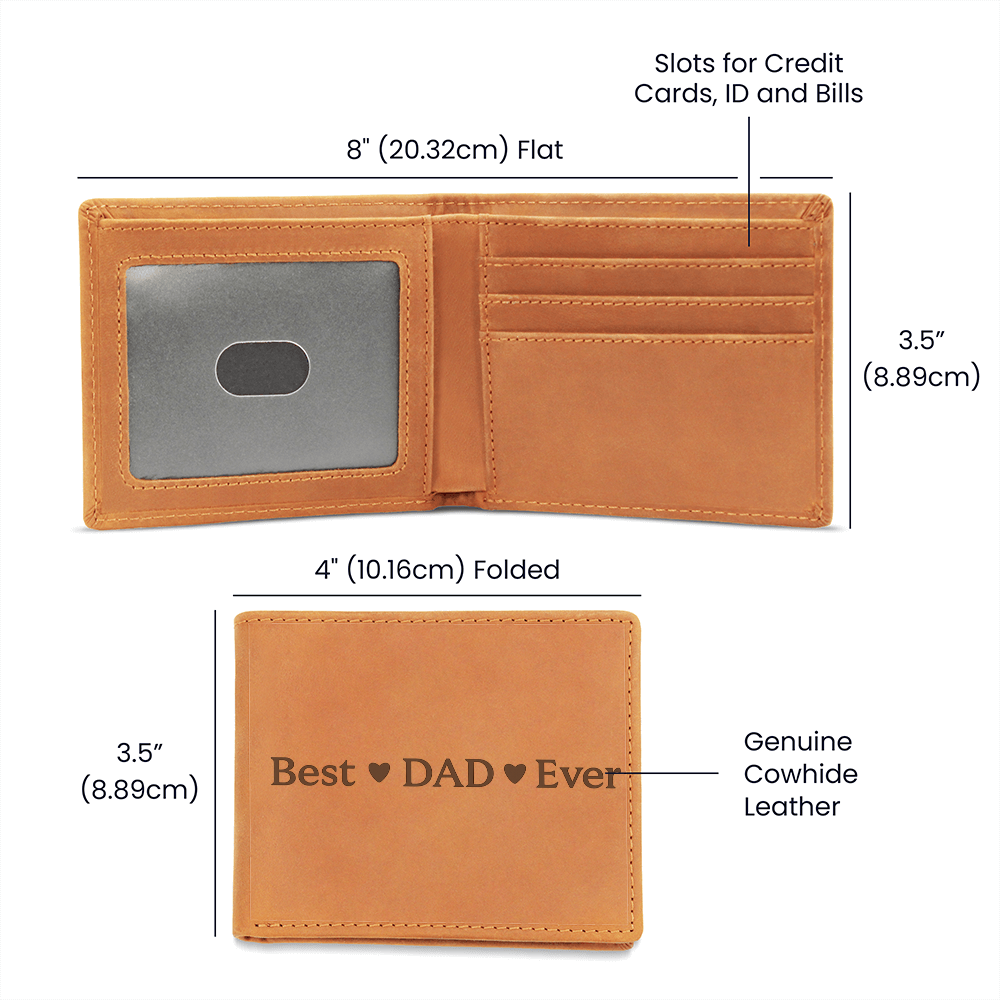 Leather Wallet - Best DAD Ever - Father's Day gift