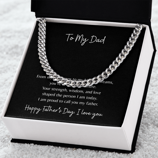 Cuban Link Chain Necklace - To My Dad - Father's Day