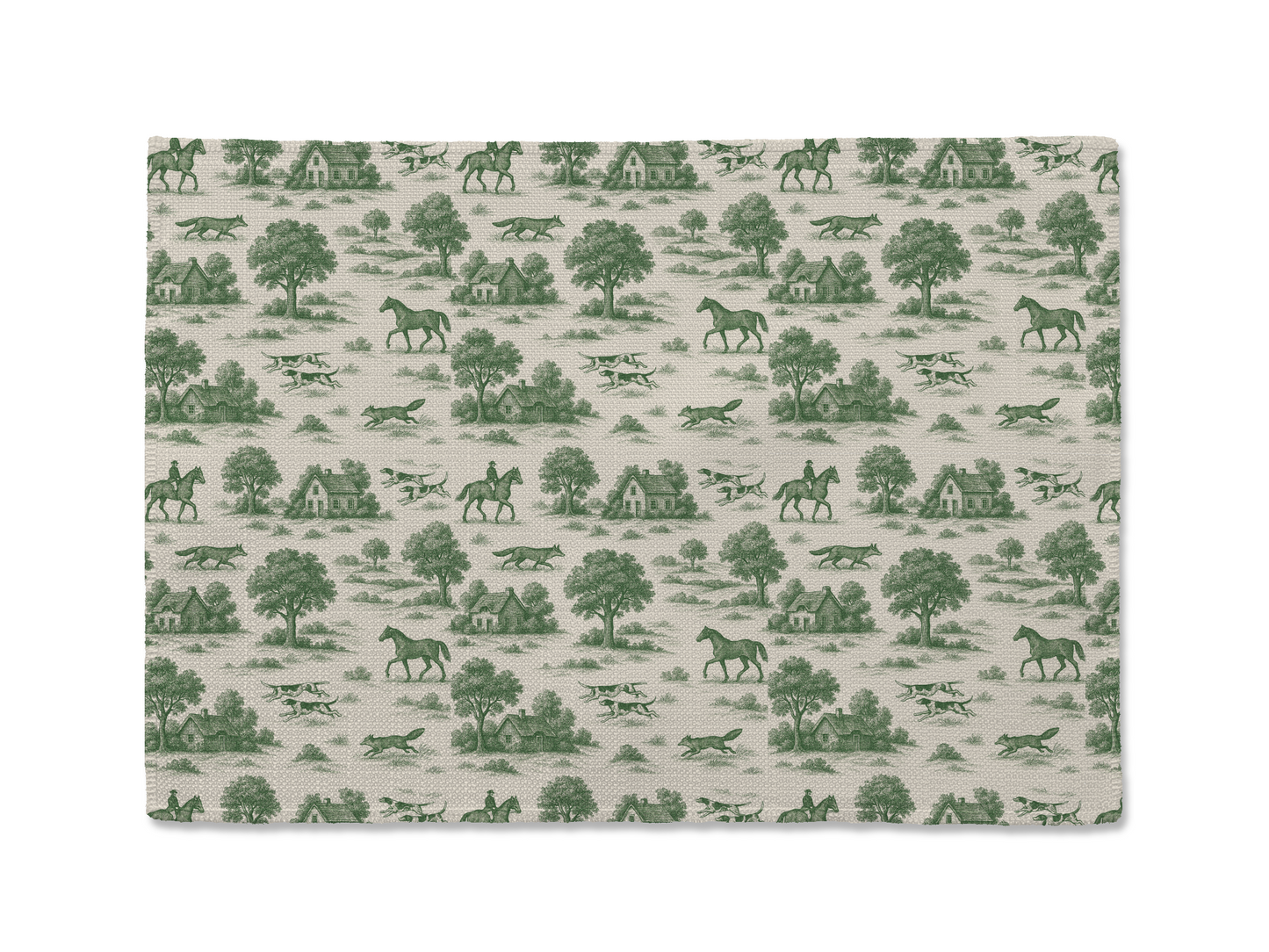 Equine Equestrian Toile de Jouy Placemat 12 × 17 | USA Made
