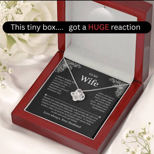 To My Wife Love Knot Necklace Gift for Wife from Husband, Romantic Anniversary Gift, Birthday Gift, Mother's Day Gift for Wife