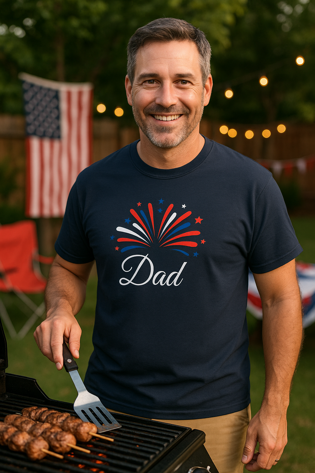 4th of July Unisex Tshirt - Fireworks with Personalization