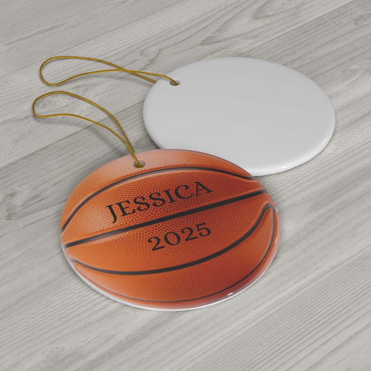 Personalized Sports Ball Christmas Ornament | Baseball, Basketball, Tennis | Custom Name & Year | Round Porcelain