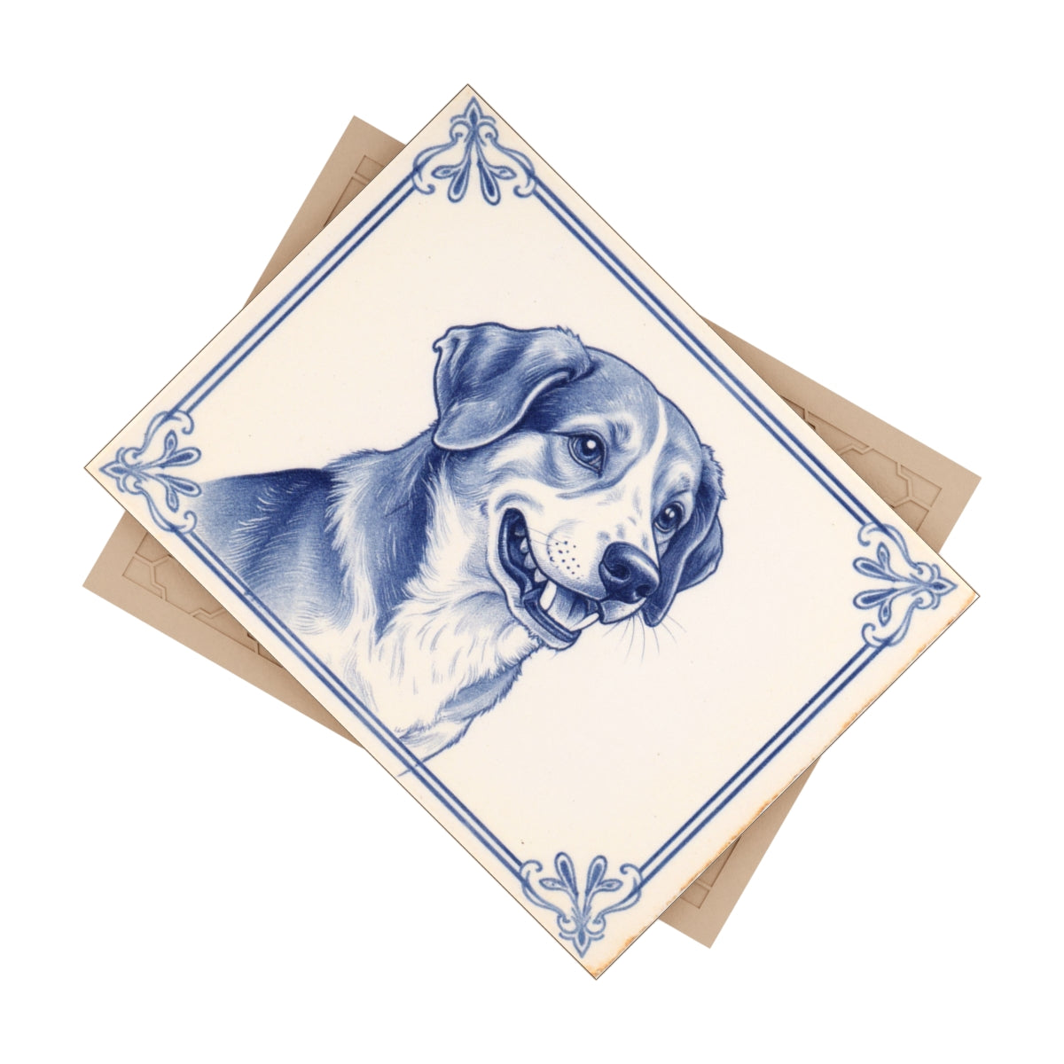 Personalized Delft Tile | Custom Pet Photo Ceramic Tile (Portrait or Landscape)