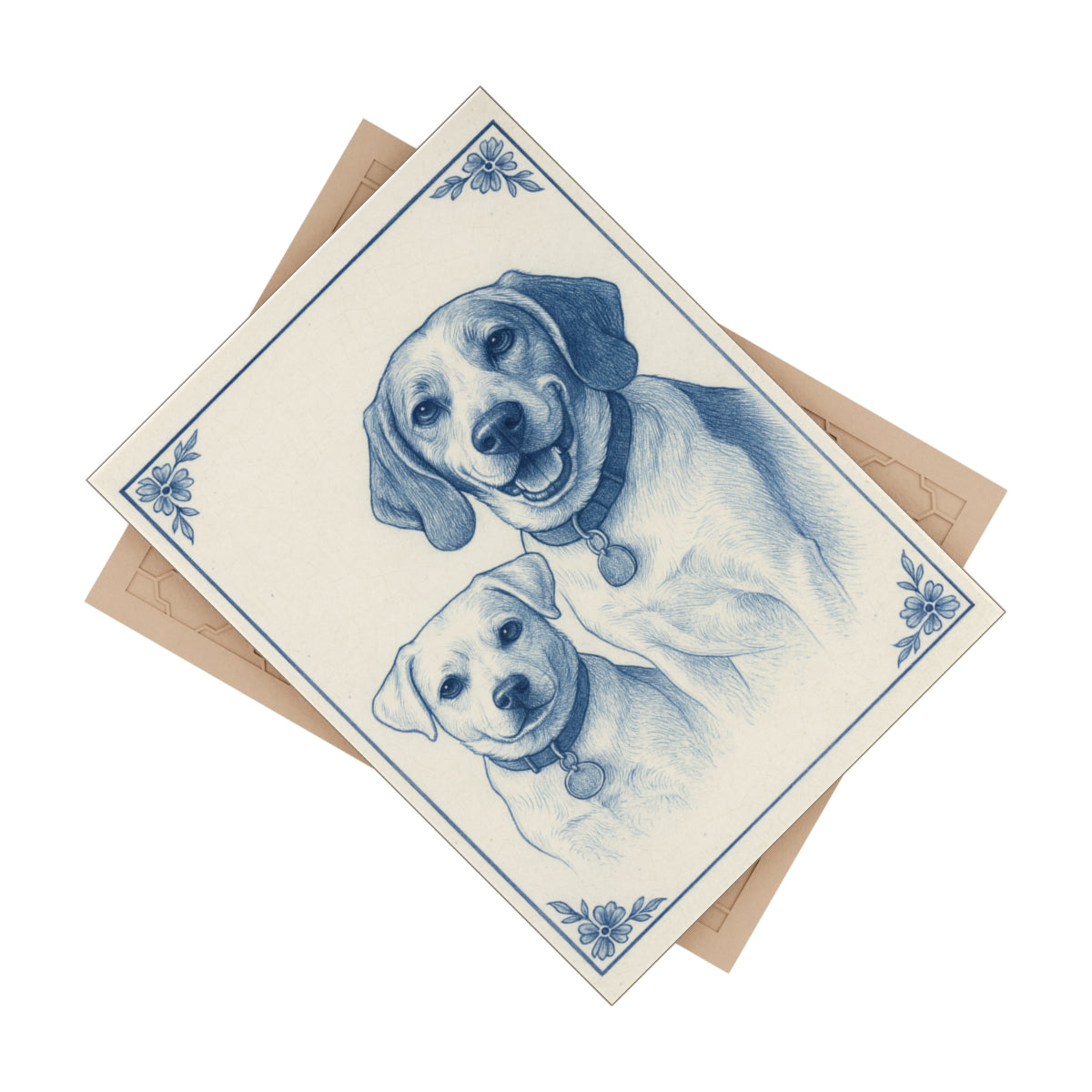 Personalized Delft Tile | Custom Pet Photo Ceramic Tile (Portrait or Landscape)