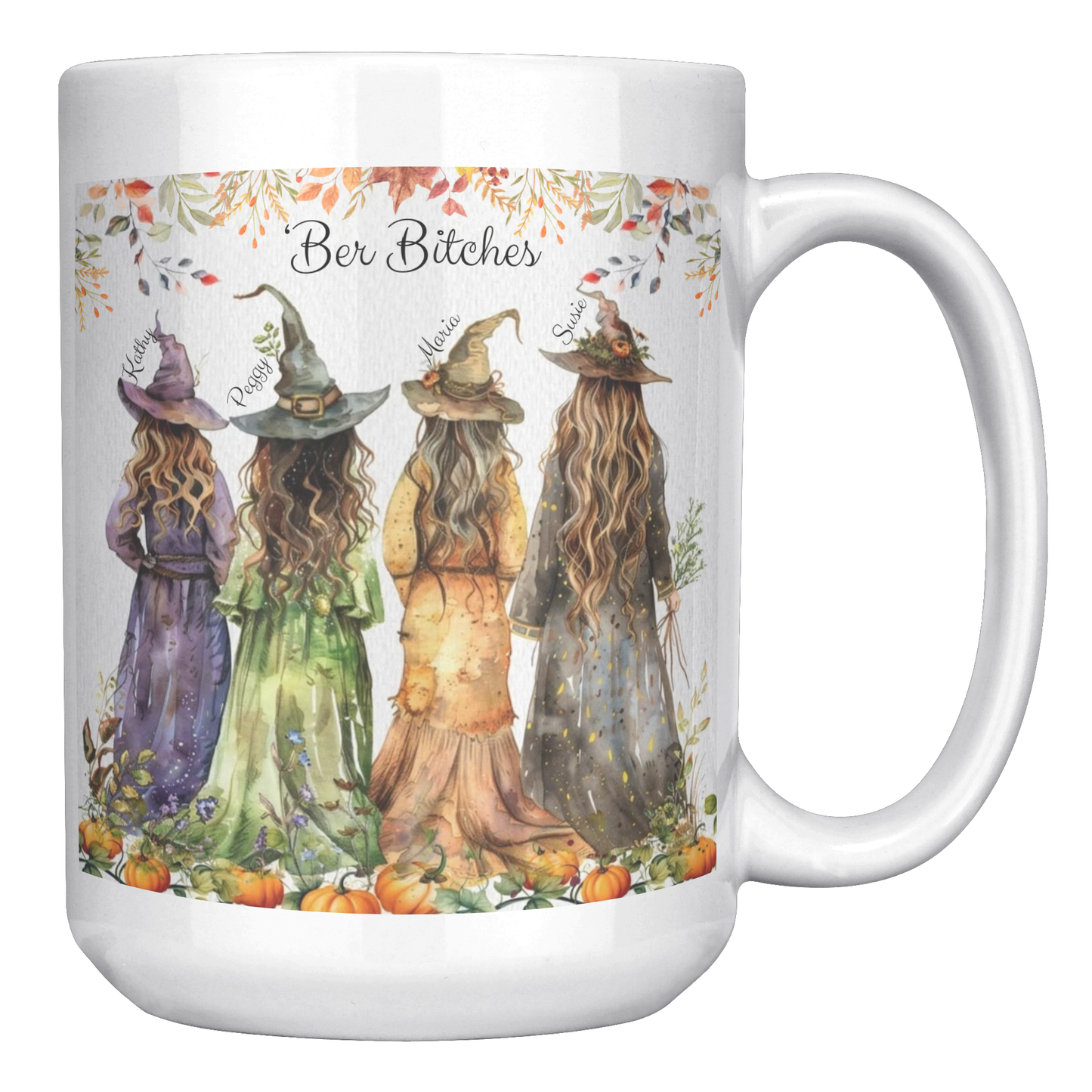 Fall Besties Mug - Customizable Autumn Witch Friends 15oz