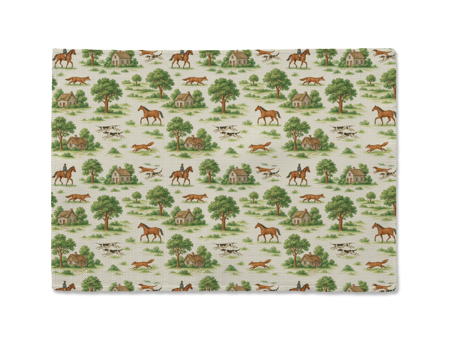 Equine Equestrian Toile de Jouy Placemat 12 × 17 | USA Made