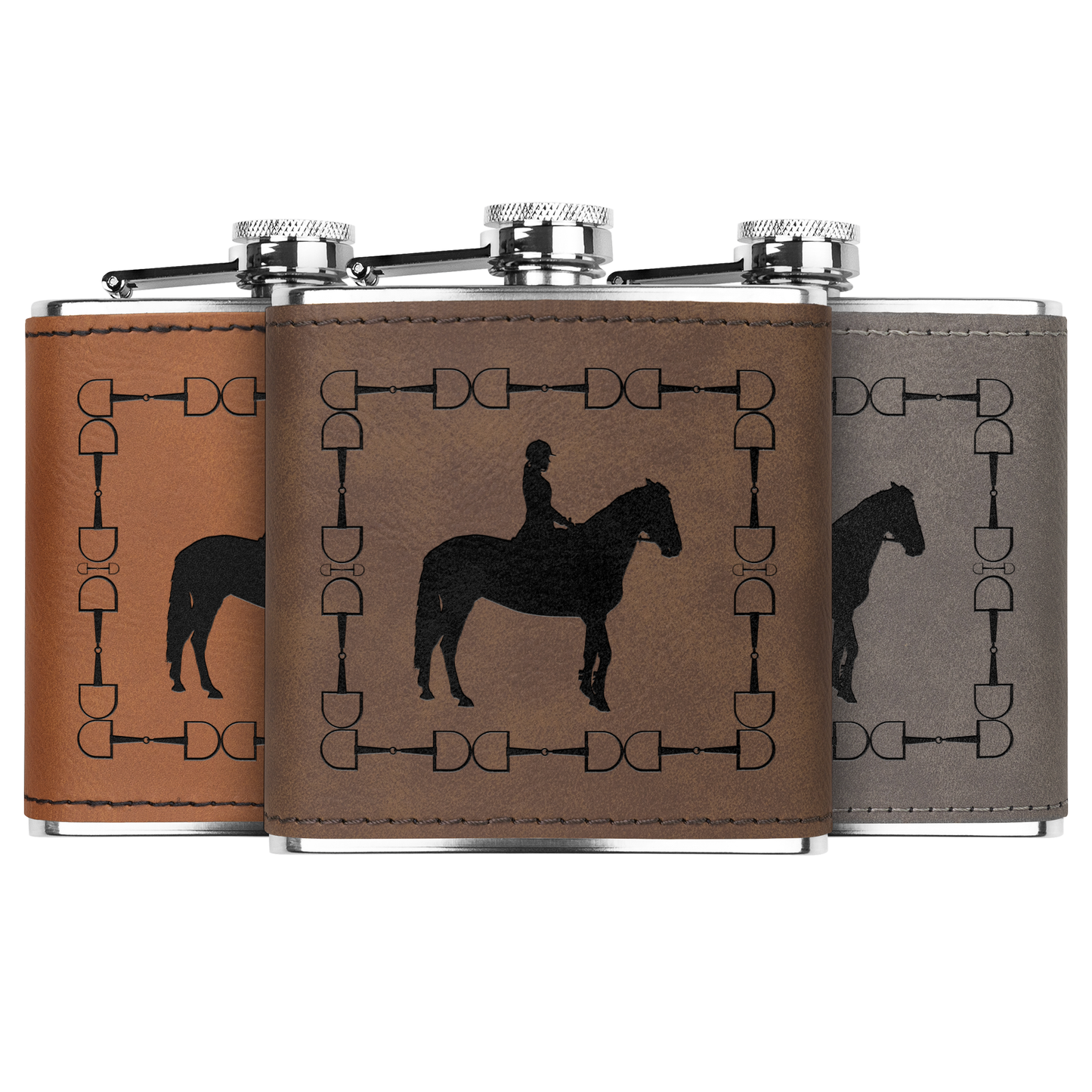 Equestrian | Foxhunting Laser-Engraved Stainless Flask, 6oz