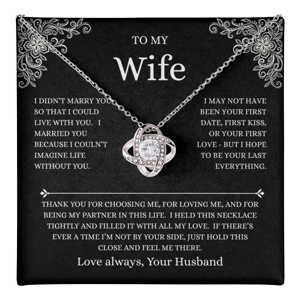 To My Wife Love Knot Necklace Gift for Wife from Husband, Romantic Anniversary Gift, Birthday Gift, Mother's Day Gift for Wife