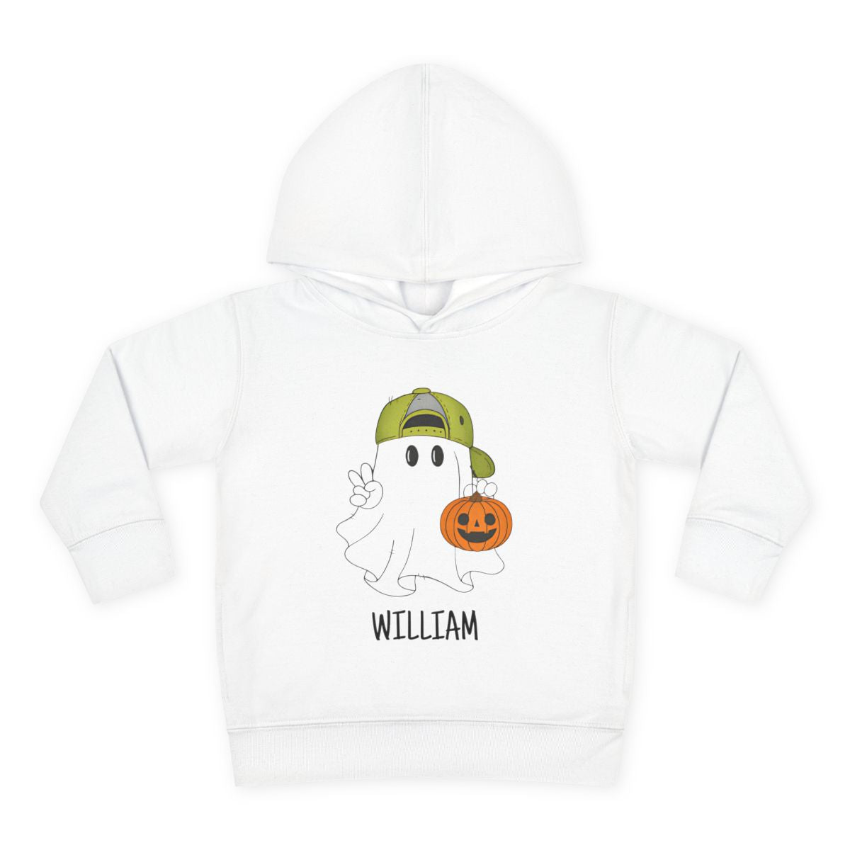Personalized Toddler Halloween Hoodie – Custom Ghost & Pumpkin Sweatshirt