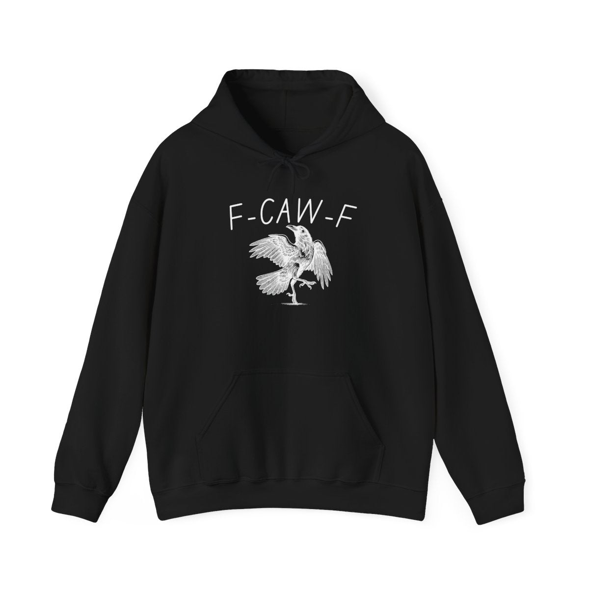 F-CAW-F Funny Crow Hoodie — Unisex Heavy-Blend Halloween Sweatshirt