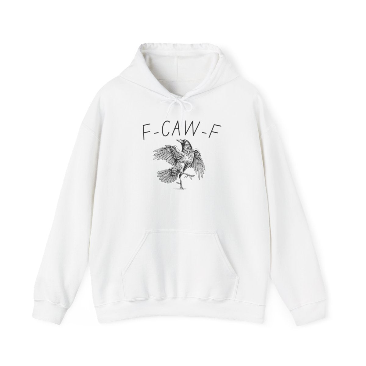 F-CAW-F Funny Crow Hoodie — Unisex Heavy-Blend Halloween Sweatshirt